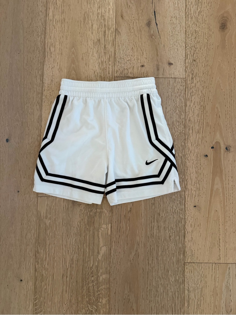 Nike White Shorts with Black Trim - Kids